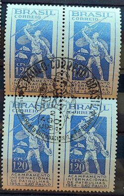 C 342 Selo Acampamento Internacional de Patrulhas Sao Paulo Escotismo Escoteiro 1954 Quadra CBC SP 1