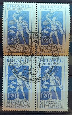 C 342 Selo Acampamento Internacional de Patrulhas Sao Paulo Escotismo Escoteiro 1954 Quadra CBC SP 2