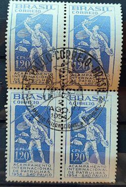 C 342 Selo Acampamento Internacional de Patrulhas Sao Paulo Escotismo Escoteiro 1954 Quadra CBC SP 3