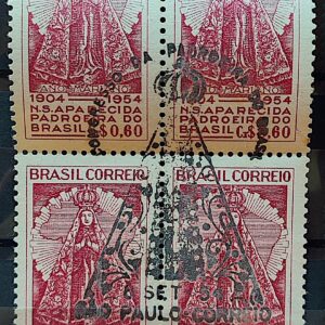 C 345 Selo Congresso da Padroeira do Brasil Nossa Senhora Aparecida Religiao 1954 Quadra CBC SP 2