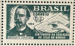 C 347 Selo Benjamin Constant Educacao Cego Braille 1954