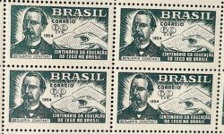 C 347 Selo Benjamin Constant Educacao Cego Braille 1954 Quadra