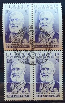 C 349 Selo Sesquicentenario Almirante Barroso Militar 1954 Quadra CBC RJ