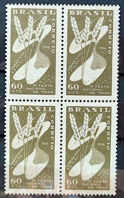 C 352 Selo Festa Nacional do Trigo Carazinho Rio Grande do Sul Economia 1954 Quadra
