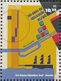 C 4154 Selo Relacoes Diplomaticas Brasil Alemanha Bandeira Navio 2024