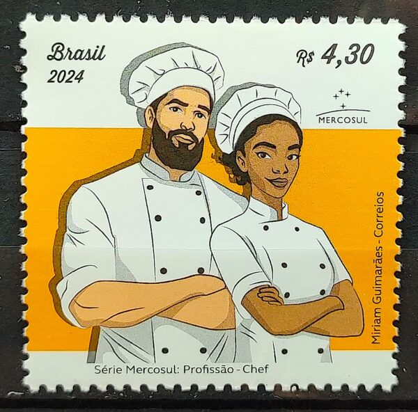C 4154 Selo Serie Mercosul Profissao Chef Mulher Gastronomia 2024