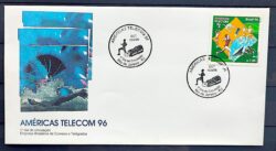 Envelope FDC 677 1996 Americas Telecom Comunicacao Satelite Natacao Futebol Volei CBC RJ