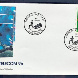 Envelope FDC 677 1996 Americas Telecom Comunicacao Satelite Natacao Futebol Volei CBC RJ