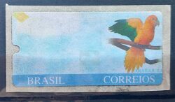 Selo Etiqueta Automato Ararajuba Letra Fina Raro Veja Descricao 1