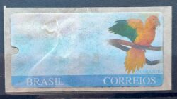 Selo Etiqueta Automato Ararajuba Letra Fina Raro Veja Descricao 2