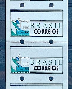 Selo Etiqueta Automato Brasiliana 1993 Sem Franquia Tira com 10 Unidades