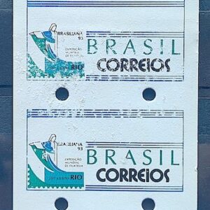 Selo Etiqueta Automato Brasiliana 1993 Sem Franquia Tira com 6 Unidades