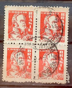 Selo Regular RHM 501 Bisneta Dom Joao VI 1951 Quadra Circulado 3