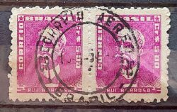 Selo Regular RHM 507 Bisneta Rui Barbosa 1961 Dupla Circulado 2