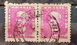 Selo Regular RHM 507 Bisneta Rui Barbosa 1961 Dupla Circulado 4