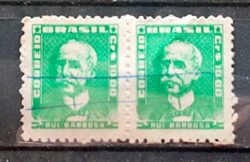 Selo Regular RHM 508 Bisneta Rui Barbosa 1960 Dupla Circulado 4