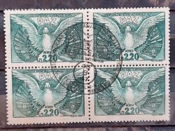 A 61 Selo Aereo Conferencia Interamericana Pomba Bandeira 1947 Quadra CBC RJ 7