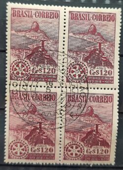 A 63 Selo Aereo Convencao Internacional do Rotary Club Rio de Janeiro 1948 Quadra CPD DF