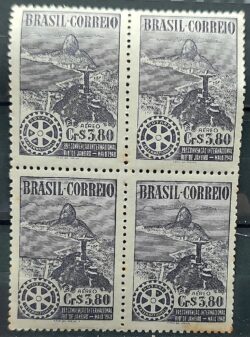 A 64 Selo Aereo Convencao Internacional do Rotary Club Rio de Janeiro 1948 Quadra 1