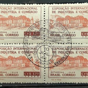 A 65 Selo Exposicao Internacional de Industria e Comercio Economia Mapa Quitandinha 1948 Quadra CBC RJ