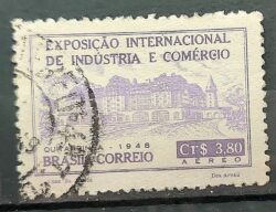A 66 Selo Exposicao Internacional de Industria e Comercio Economia Mapa Quitandinha 1948 Circulado