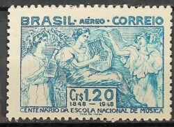 A 67 Selo Aereo Centenario da Escola Nacional de Musica 1948