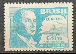 A 68 Selo Aereo Visita do Presidente Battle Berres do Uruguai 1948 MH