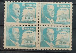 A 68 Selo Aereo Visita do Presidente Battle Berres do Uruguai 1948 Quadra