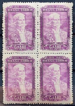 A 74 Selo Aereo Centenario Joaquim Nabuco Abolicionista 1949 Quadra