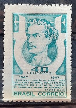 C 227 Selo Poeta Castro Alves Literatura 1947