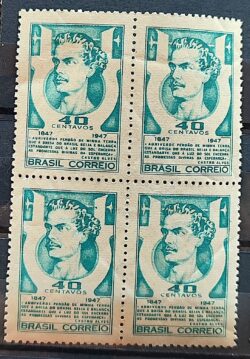 C 227 Selo Poeta Castro Alves Literatura 1947 Quadra 1