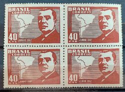 C 228 Selo Visita do Presidente do Chile Mapa Diplomacia 1947 Quadra 2