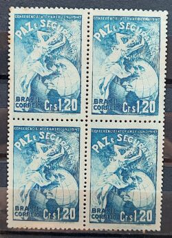 C 229 Selo Conferencia Interamericana Mapa 1947 Quadra