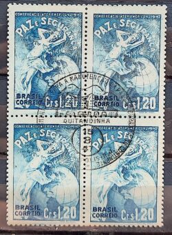 C 229 Selo Conferencia Interamericana Mapa 1947 Quadra CBC RJ 3