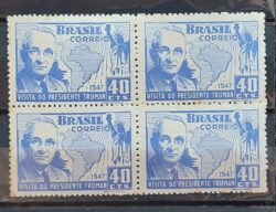 C 230 Selo Presidente Harry Truman Estados Unidos Mapa 1947 Quadra