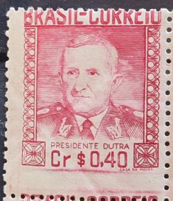 C 232 Selo Presidente Militar Eurico Gaspar Dutra 1947 Variedade Impr Desl