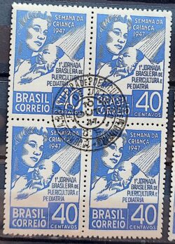 C 234 Selo Semana da Crianca Pediatria Saude 1947 Quadra CPD RJ