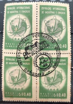 C 237 Selo Exposicao Internacional de Industria e Comercio Economia Mapa 1948 4 Quadra CBC RJ
