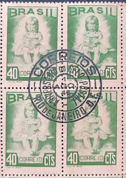 C 239 Selo Campanha Nacional da Criança Infantil 1948 Quadra CPD RJ 2