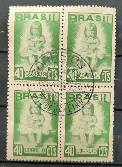 C 239 Selo Campanha Nacional da Criança Infantil 1948 Quadra CPD RJ