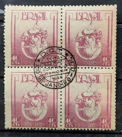 C 241 Selo Luta Contra o Cancer Saude Mapa Espada 1948 Quadra CPD RJ 2