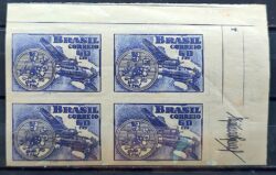 C 246 Selo Forca Aerea Brasileira na Italia Aviao Militar Senta a Pua 1949 Quadra