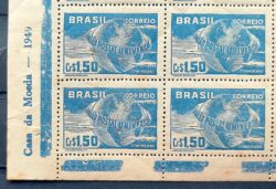 C 248 Selo Uniao Postal Universal UPU Mapa Servico Postal 1949 Quadra Vinheta CMB