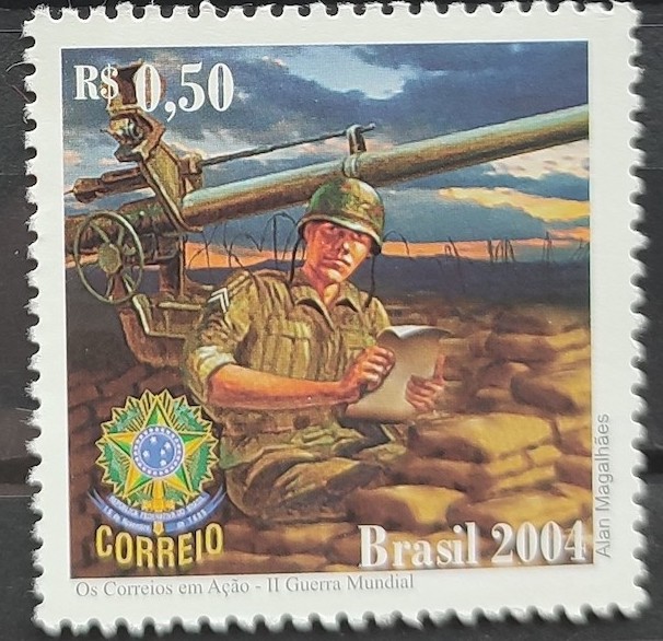 C 2594 Selo Forca Expedicionaria Brasileira FEB Exrcito Militar Guerra Servico Postal 2004