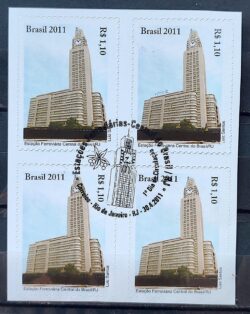 C 3087 Selo Estacao Central do Brasil Trem 2011 Quadra CBC RJ