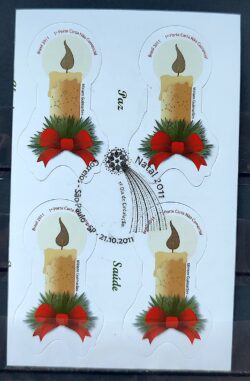 C 3138 Selo Velas de Natal Religiao 2011 Quadra CBC SP