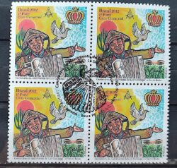 C 3242 Selo Luiz Gonzaga Musica Gaita Maconaria Cacto 2012 Quadra CBC PE