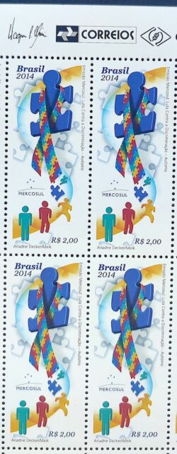 C 3332 Selo Luta Contra a Discriminacao Autismo Saude 2014 Quadra Vinheta Correios