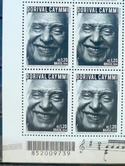 C 3360 Selo Dorival Caymmi Musica Bahia 2014 Quadra Codigo de Barras