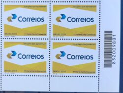 C 3362 Selo Nova Logomarca dos Correios 2014 Quadra Codigo de Barras